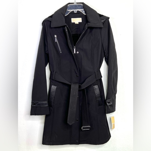 Michael Kors Women's trench Water-resistant hooded Raincoat jacket